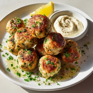 Polpette di pesce con maionese all’aglio
