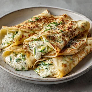 Crepes salate con ricotta e zucchine